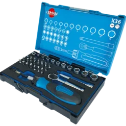 LEMAN - Coffret De Douilles 1/4'' + Embouts 36 Pièces - Outillage Professionnel