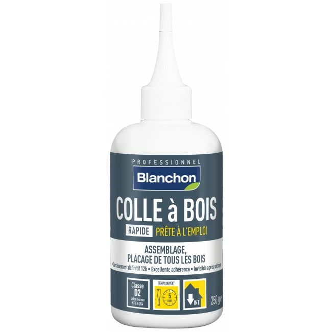 BLANCHON Colle à Bois Rapide - Adhésif Puissant pour Collage du Bois