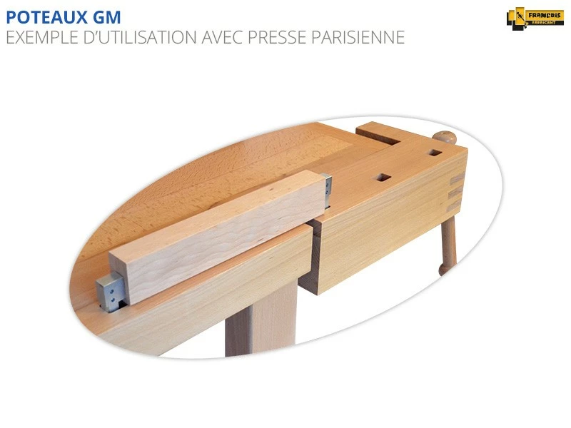 Paire de Poteaux de Serrage ÉTABLIS FRANÇOIS - Petit Modèle ø15 Mm en Acier Galvanisé – Image 2