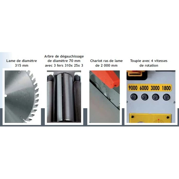 LEMAN - COM310T Combinée 5 Opérations 310mm 400V 50Hz 3800W 5CV - Machine à Bois Polyvalente – Image 8