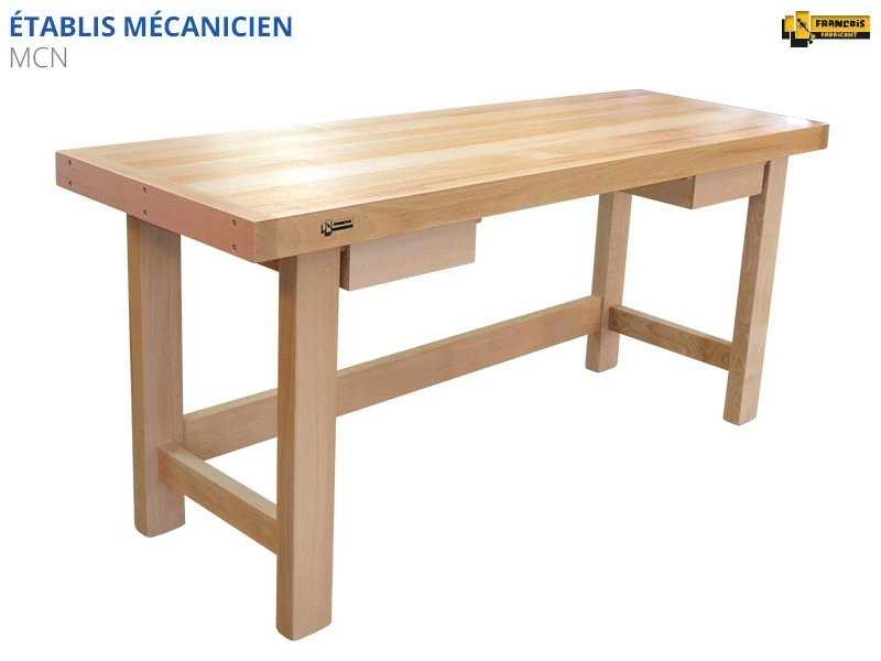 ÉTABLIS FRANÇOIS - MCN Établi Mécanique Professionnel 700 mm avec 2 Tiroirs | Outillage à Main