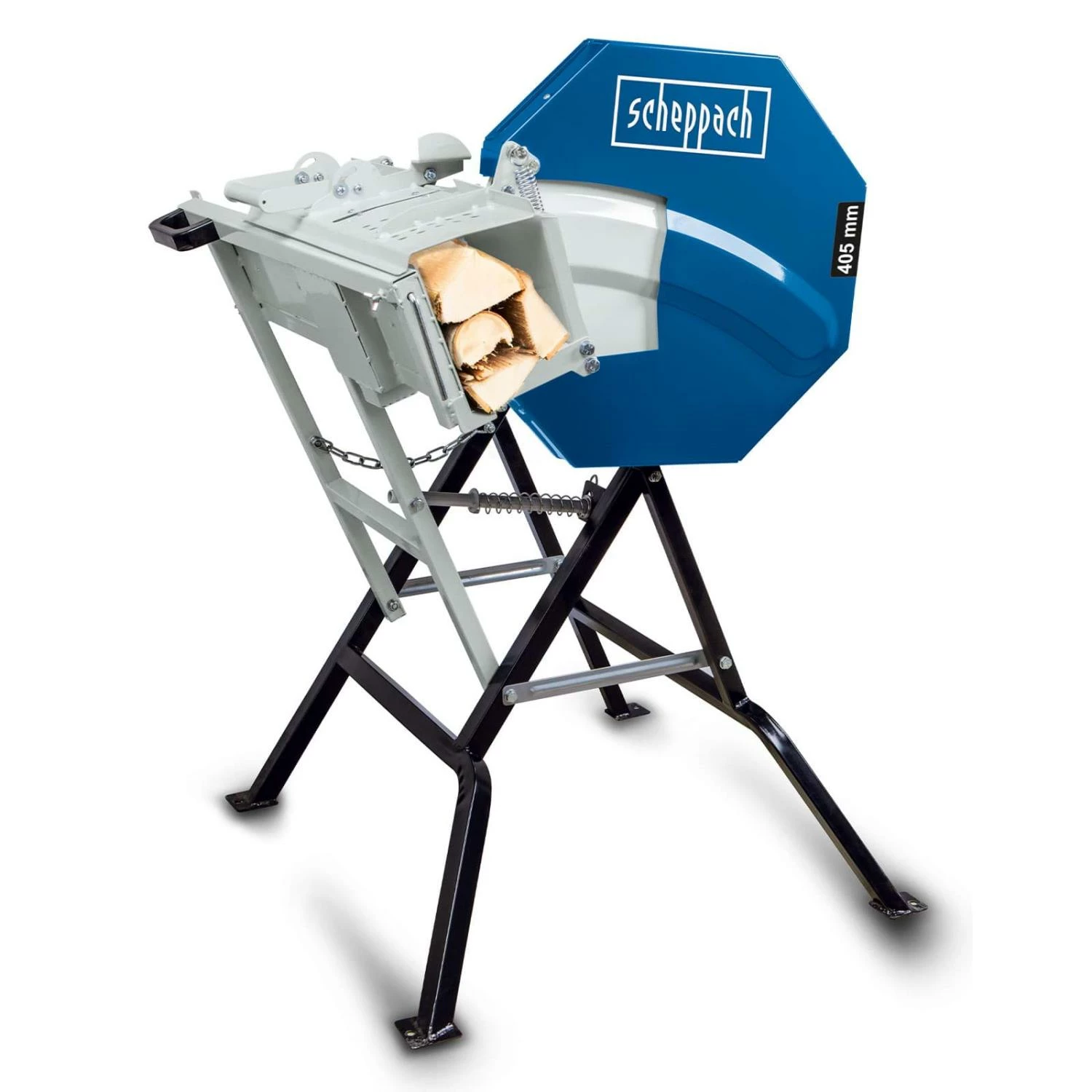 Scheppach HS 410 Scie à Bûches Basculante - Lame Ø 405mm - 2200W - Coupe Ø 135mm - 230V - Machine Jardin Puissante